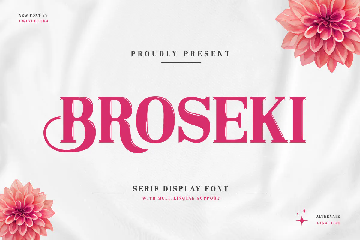 优雅奢华商品海报设计英文衬线字体 - Broseki Serif Display Font 设计字体 第1张