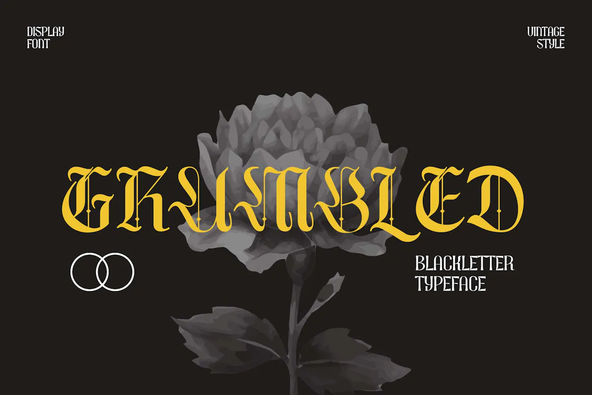 街头艺术与哥特式排版融合的英文字体 - Grumbled Blackletter Font 设计字体 第1张