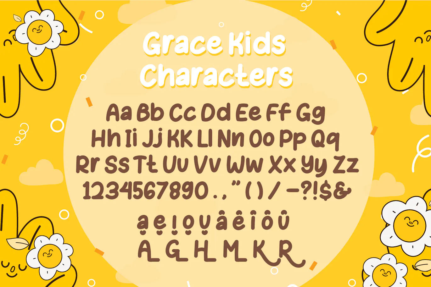 欢快而俏皮的装饰字体 - Grace Kids - Playful Display Font 设计字体 第5张