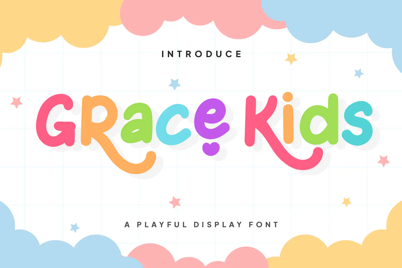欢快而俏皮的装饰字体 - Grace Kids - Playful Display Font 设计字体 第1张