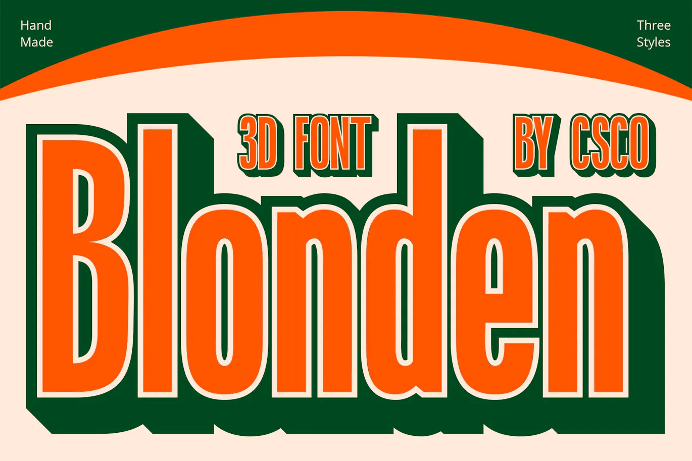 3D效果无衬线设计装饰字体 Blonden 3D 设计字体 第1张
