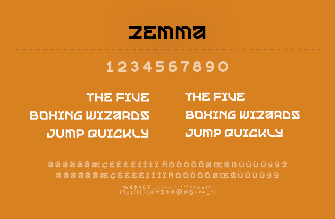 科幻游戏机甲风格英文字体 - Zemma Font 设计字体 第7张