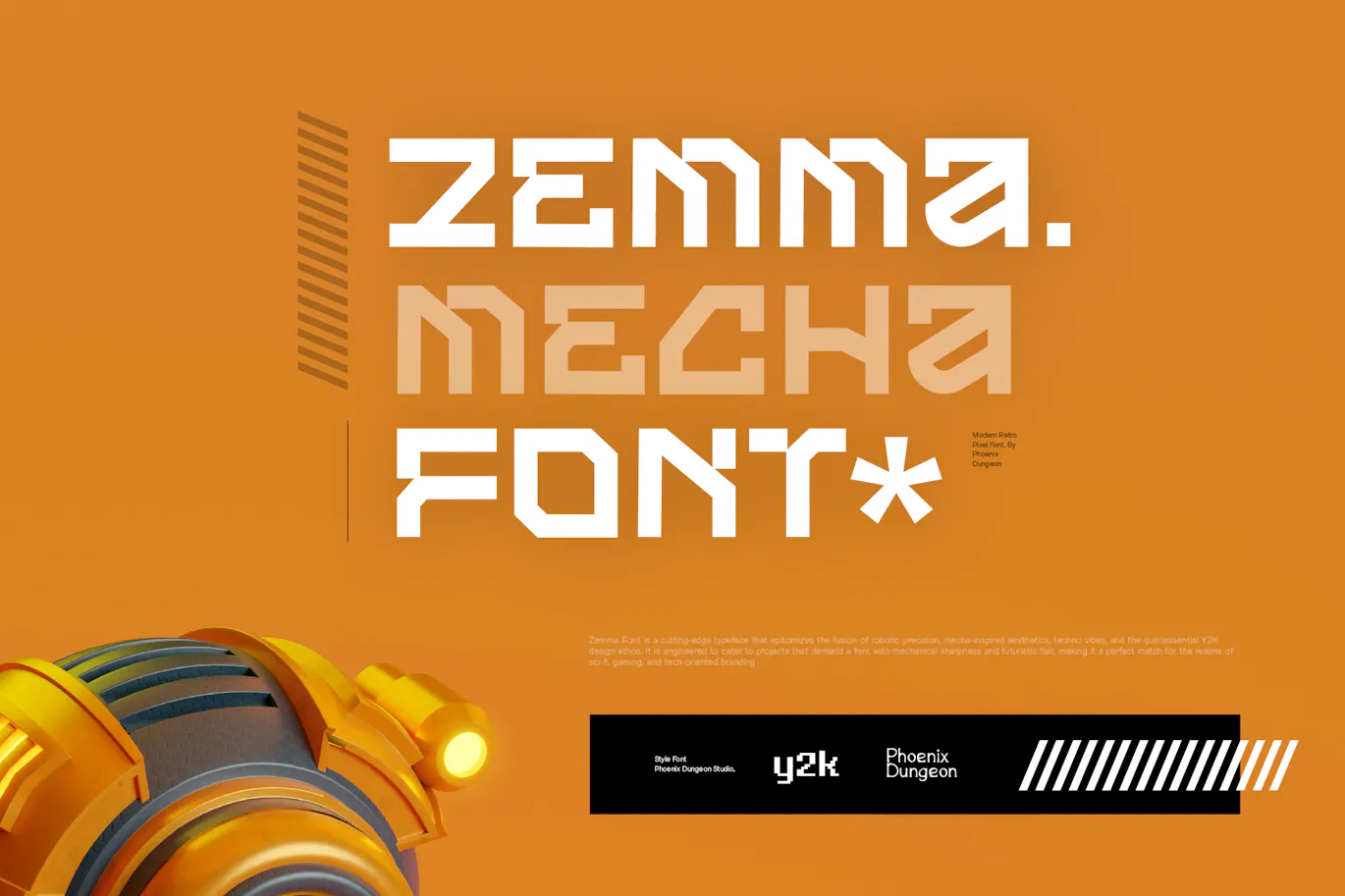 科幻游戏机甲风格英文字体 - Zemma Font 设计字体 第1张