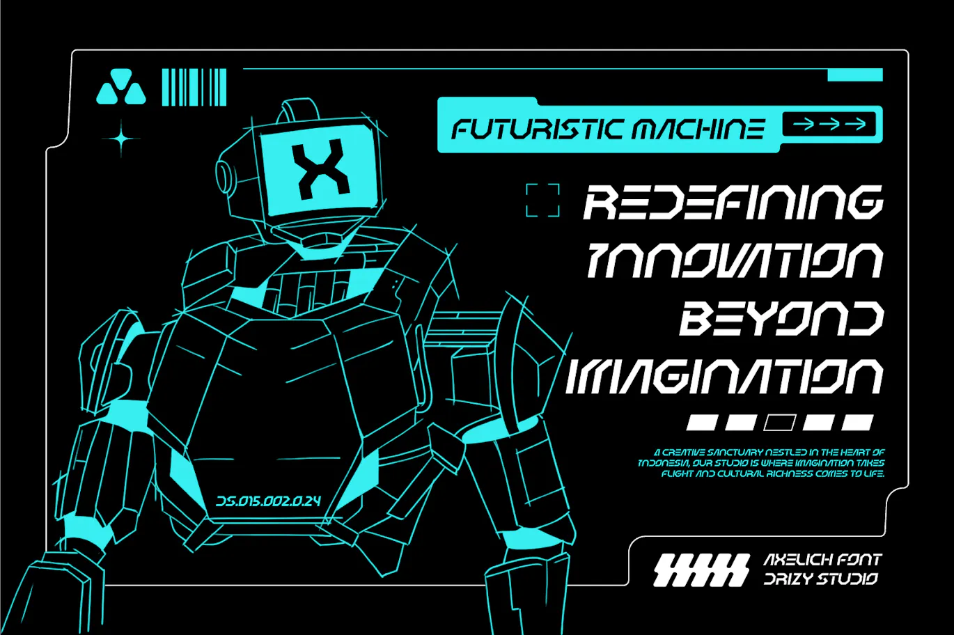 未来派科幻机甲风格的英文无衬线装饰字体 - Axelich 设计字体 第8张
