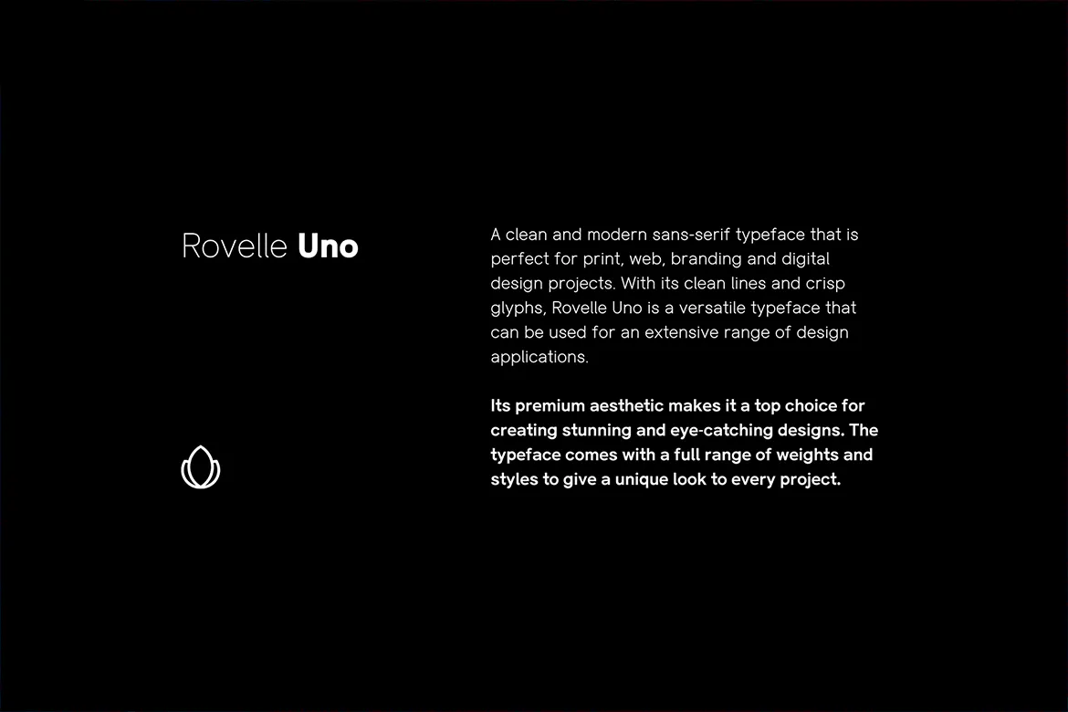 多种粗细效果的英文无衬线字体系列 - Rovelle Uno 设计字体 第9张