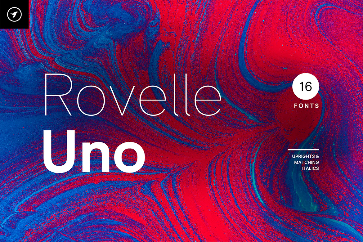 多种粗细效果的英文无衬线字体系列 - Rovelle Uno 设计字体 第1张