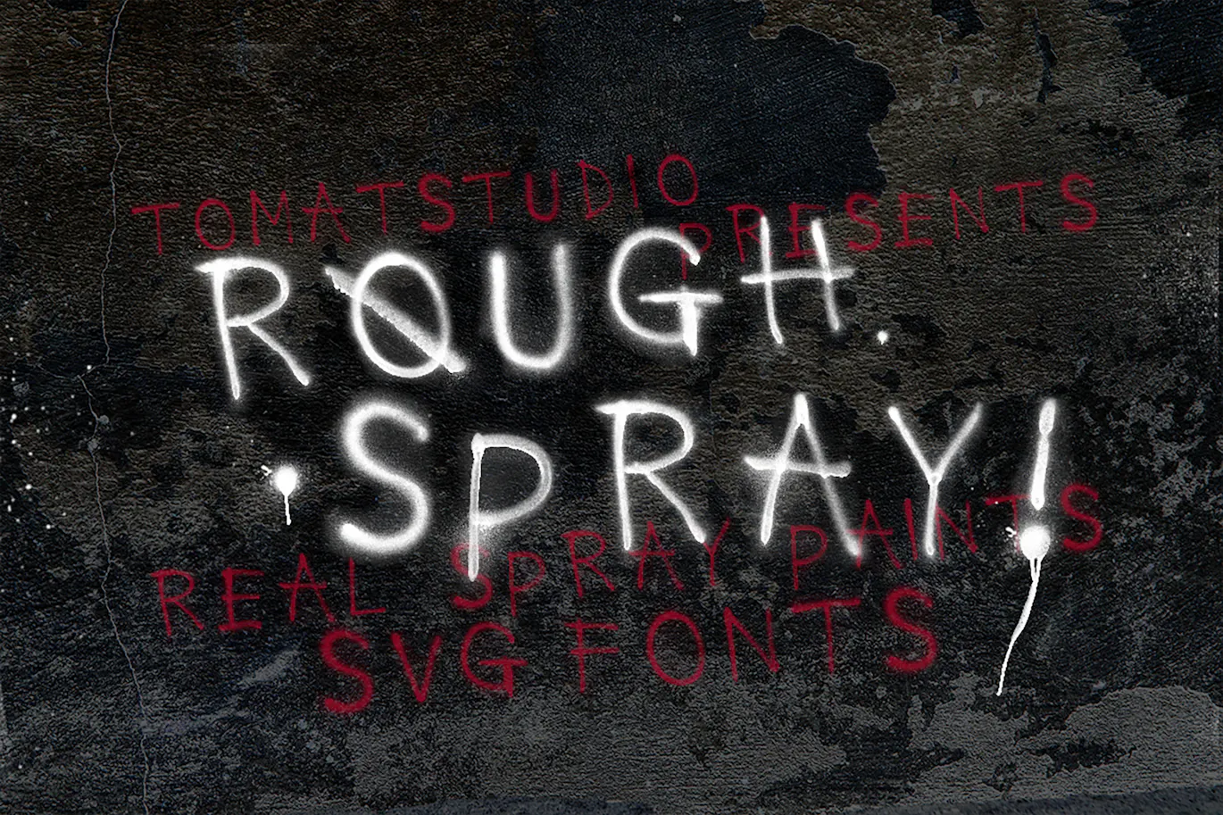 涂鸦喷涂效果的英文手写SVG字体 - Rough Spray 设计字体 第1张